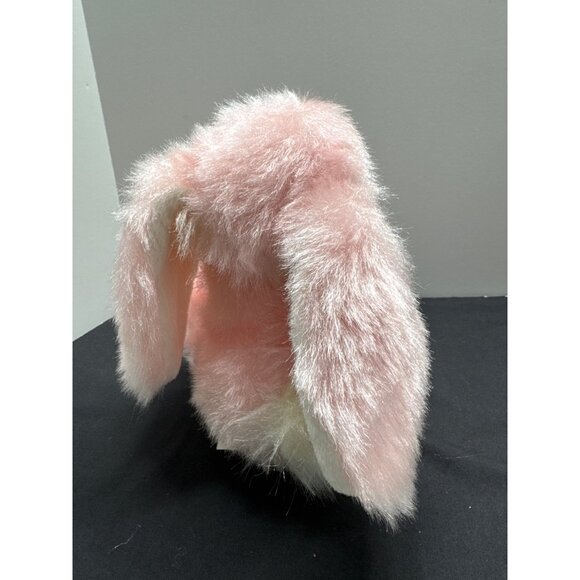 Kids Of America Pink White Fluffy Plush Bunny With Flocked Peach Nose Colorful P - Picture 8 of 10